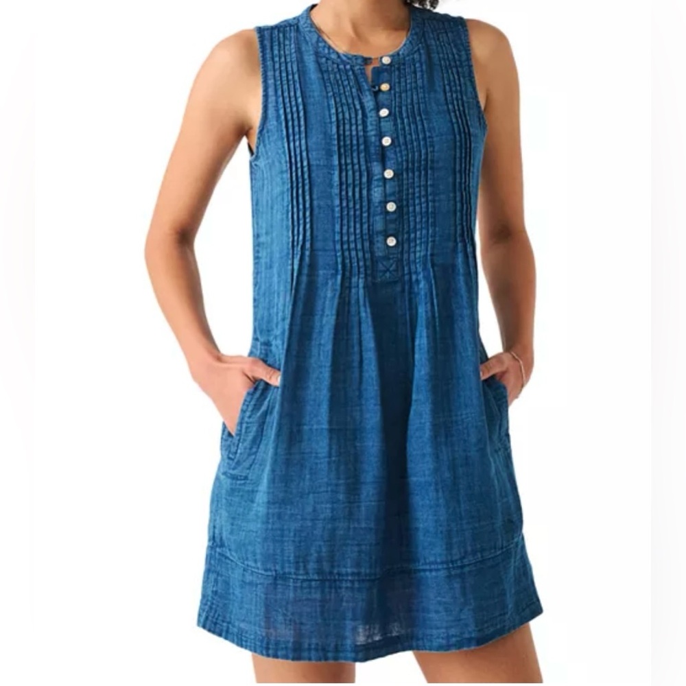 Faherty Isha Linen Mini Dress, Sz L
